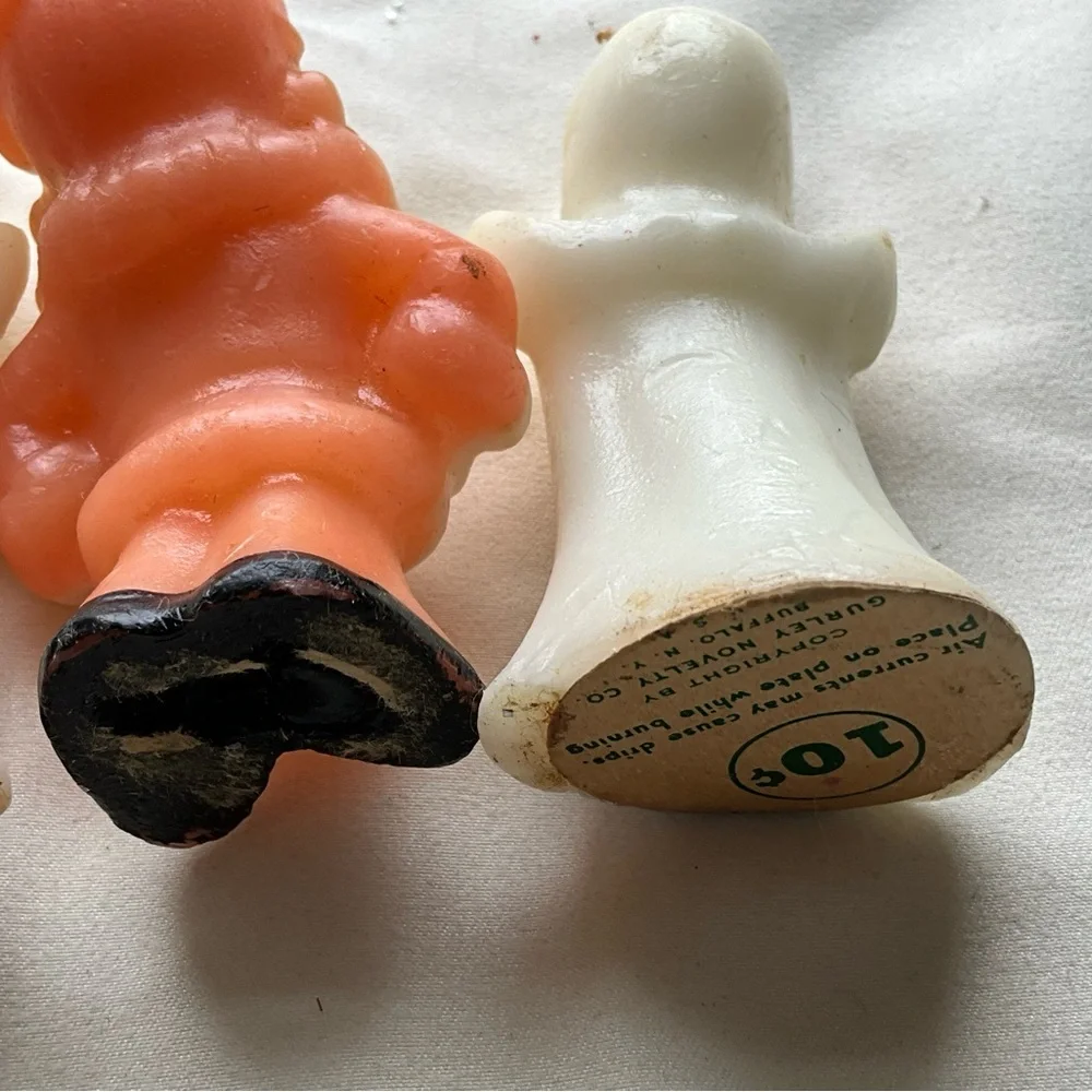 Vintage Lot of 3 Gurley Christmas Candles Angels and Santa
